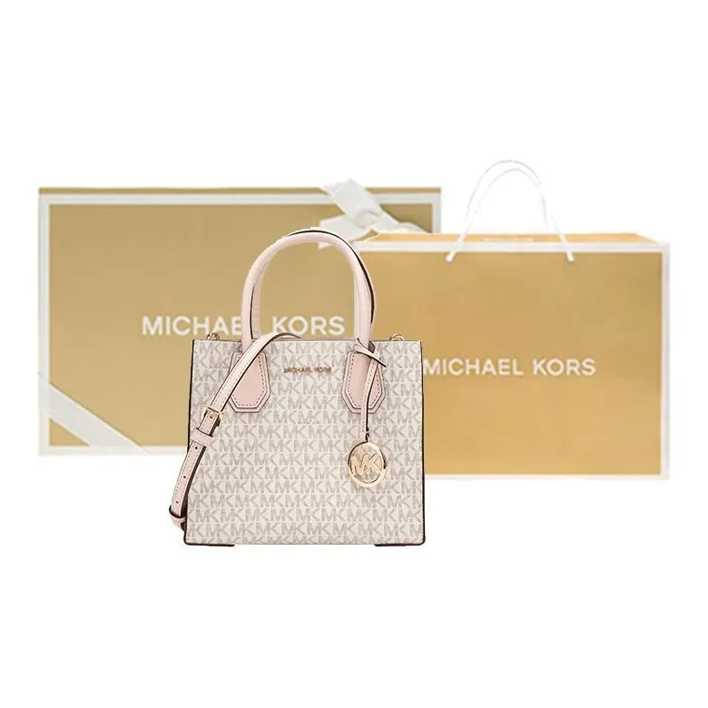 MICHAEL KORS Mercer Cow Leather Trunk Bag Handbag Shoulder Bag Crossbody Bag Medium Size Women's Cherry Blossom Pink-24