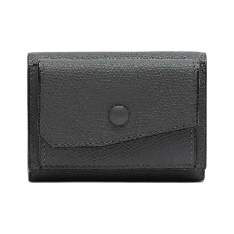 Valextra Millepunte Calfskin Wallet Coin Purse Trumpets Women's Smoke Gray-1