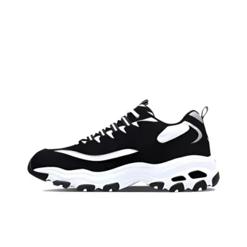 Skechers D'LITES 1.0 Panda Shoes Anti-Slip And Wear-Resistant Breathable Low-Top Chunky Sneakers Men's Black White
