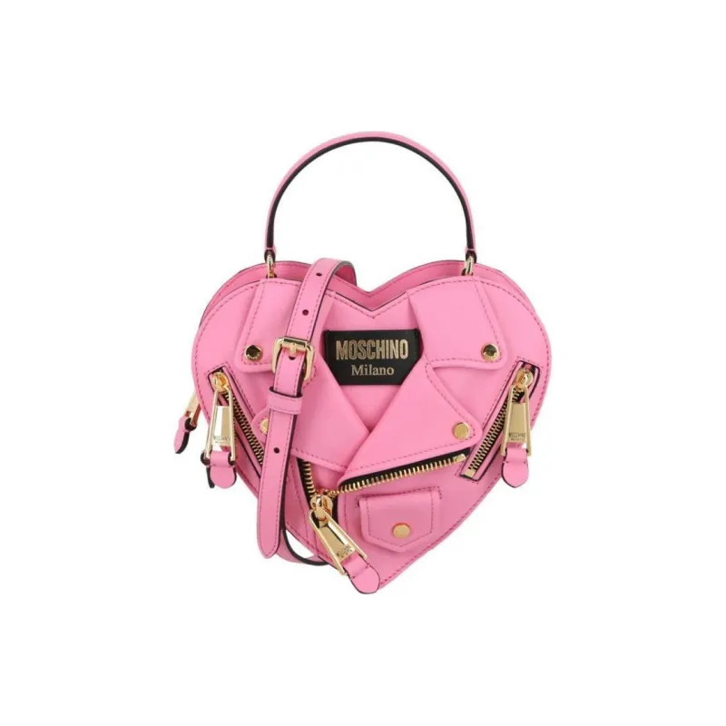 MOSCHINO Polyolefin Shoulder Bag, Crossbody Bag, Handbag Women's Pink-0