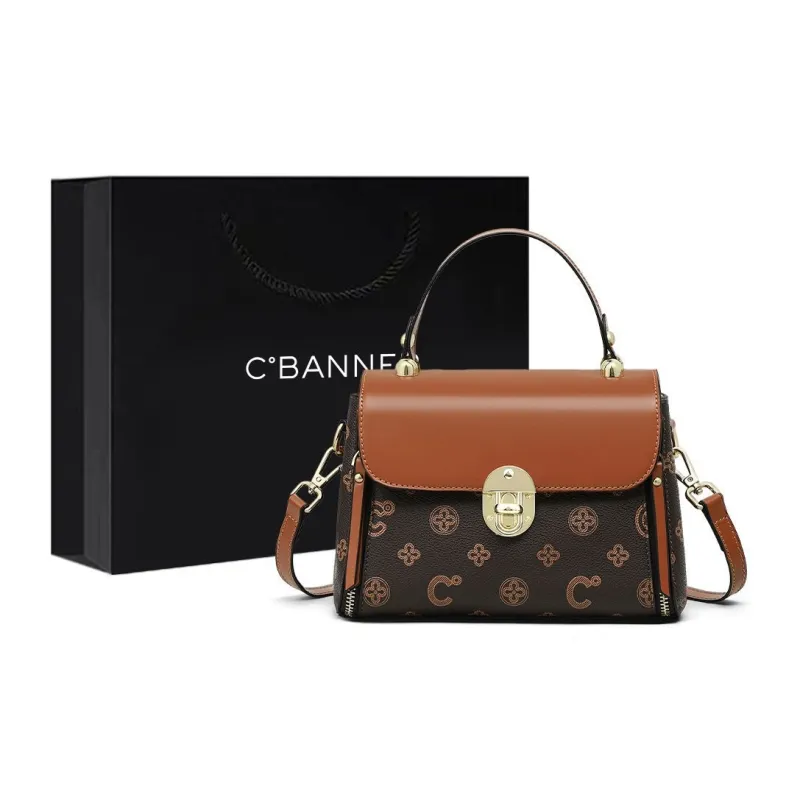 C°BANNER Synthetic Leather One Shoulder Crossbody Small Square Bag Handbag Regular Women's Coffee-6