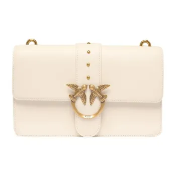 PINKO Cow Leather Swift Bag Shoulder Bags Women's White