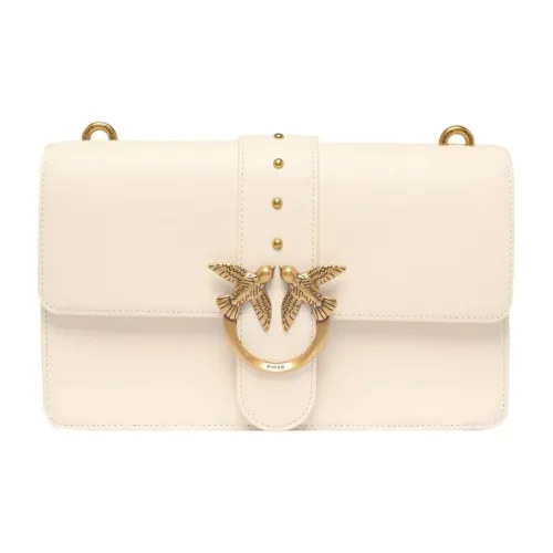 PINKO Cow Leather Swallow Bag Shoulder Bag Women's White