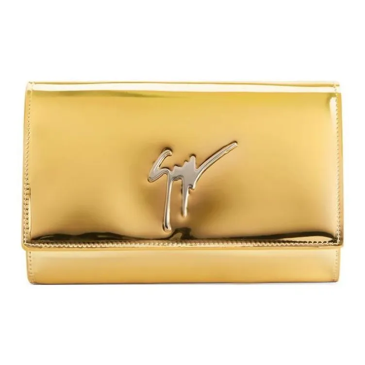 Giuseppe Zanotti/GZ Mirror Finish Synthetic Fabric Crossbody Bag Shoulder Bag Women's Gold-0