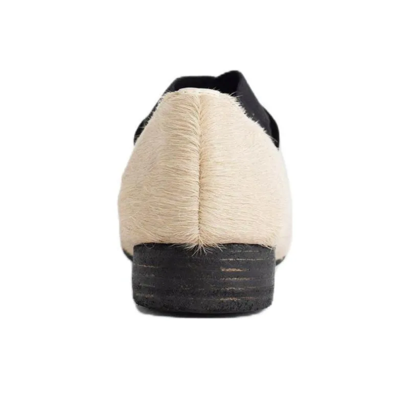 UMA WANG Square-toe Leather Ballerina Shoes-4