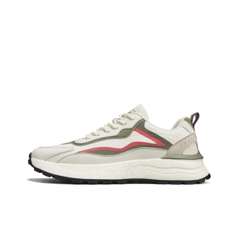 YEARCON Casual Shoes Men Low Top White/Blue, White/Grass Green-5