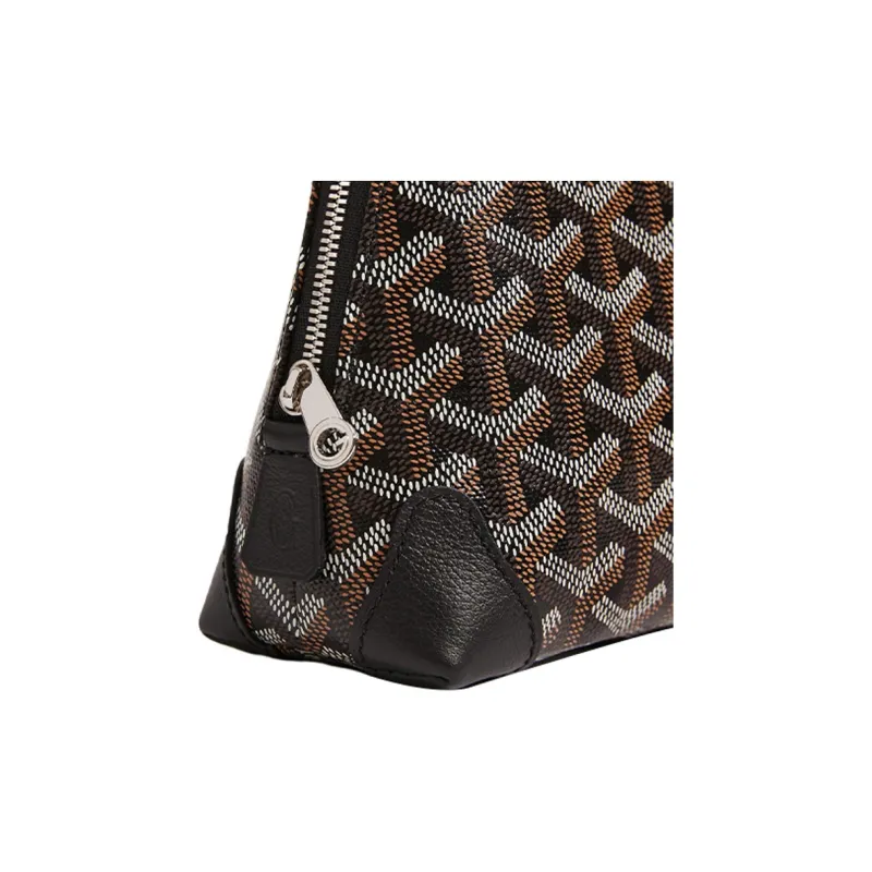 GOYARD Vendôme Canvas With Calfskin Dog's Teeth Makeup Bag Women's Black-3