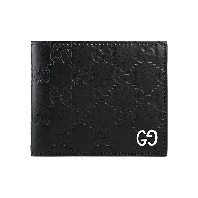 GUCCI Embossed Leather Wallet Men's Black-0