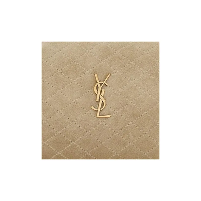 SAINT LAURENT GABY Suede Clutches Shoulder Bag Crossbody Bag Regular Women's Matte Gold-5