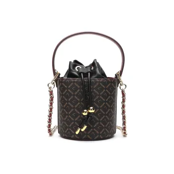 Satchi PVC Bonded Cow Leather One Shoulder Handbags Small Size Women's Coffee/Burgundy Coffee/Yellow Brown