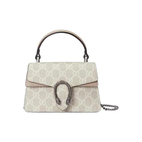 GUCCI Leather Shoulder Bag, Crossbody Bag, Handbag Mini Women's Beige/Ebony