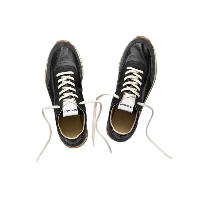 SPALWART Dash Low Nappa Low Top Casual Shoes Unisex Black-4