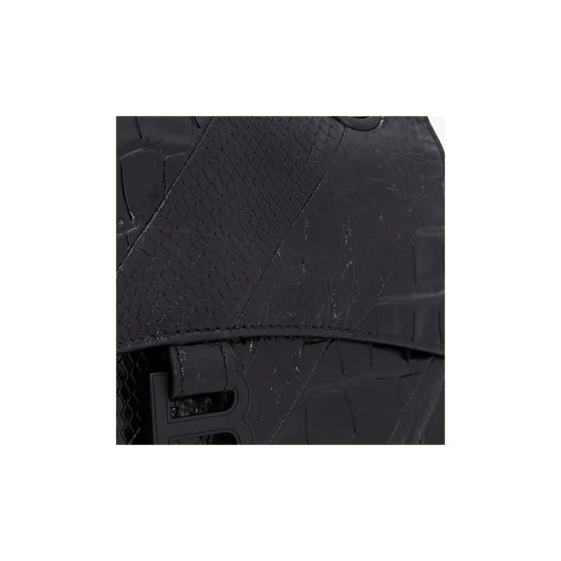 Balenciaga CRUSH Leather Handbags Shoulder Bags Women's Black-6