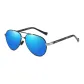 Black Silver Frame with Polarized Ice Blue Lens+Box
