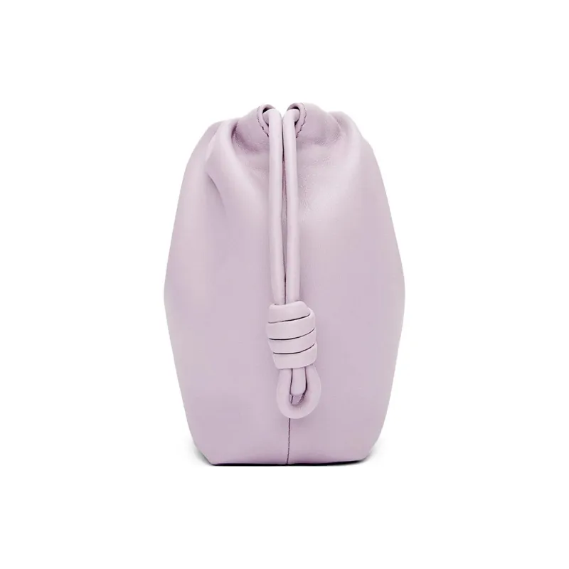 LOEWE Flamenco Nappa Sheepskin One Shoulder Crossbody Clutch Mini Women's Light Purple-4