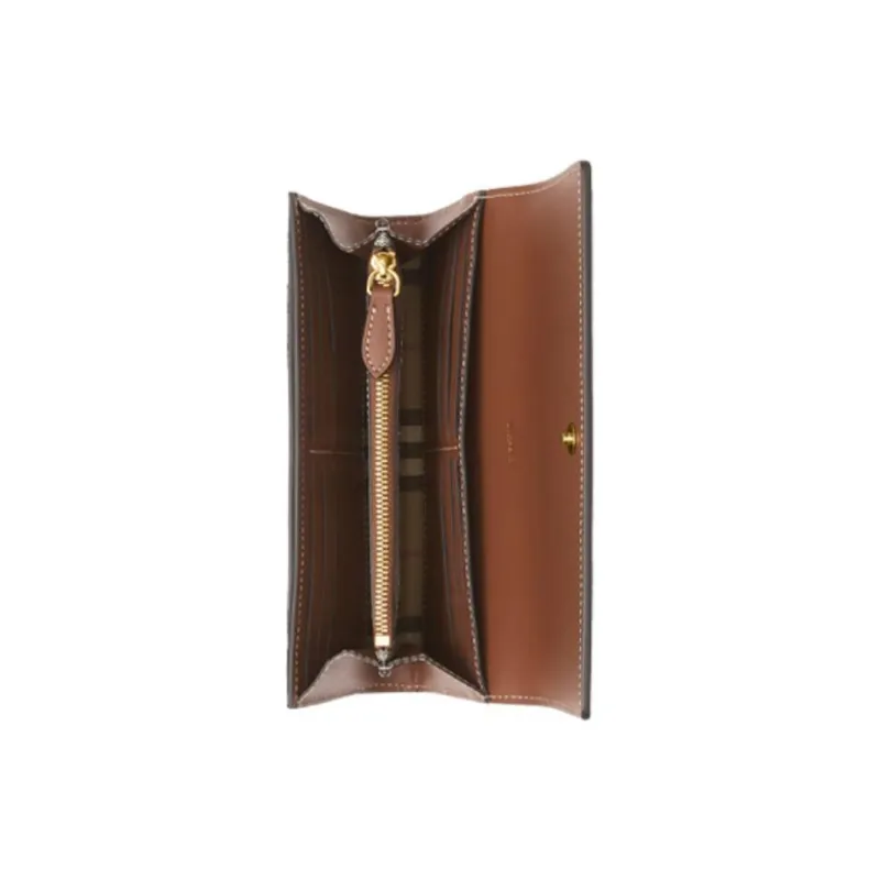 Burberry Vintage Polyurethane Card Holders Clutches Wallets Women's Beige & Brown-2