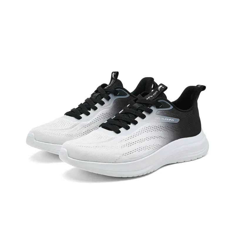 QIAODAN Cushioning Anti Slip And Wear Resistant Low Top Running Shoes Men's Jordan White Black-2