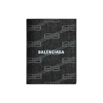 Balenciaga Coated Canvas Wallet Men's Black