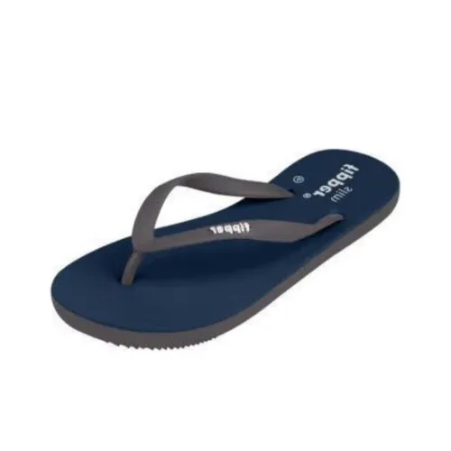 Fipper Rubber Sole Abrasion-Resistant Slip-Resistant Antibacterial Flip Flops Women's Light Gray Blue