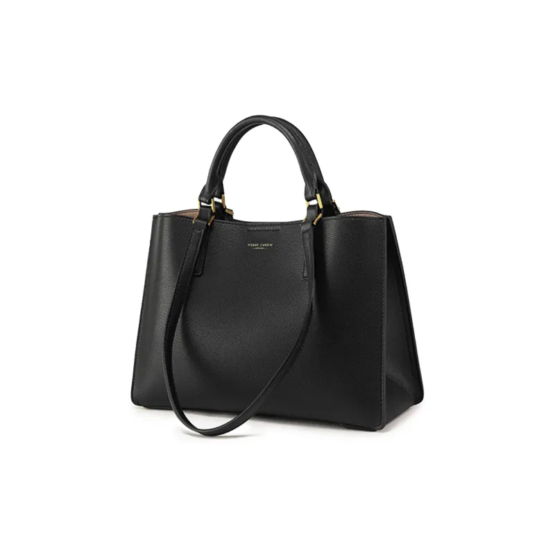 PIERRE CARDIN Cow Leather Shoulder Bag, Crossbody Bag, Handbag Regular Women's Black-0