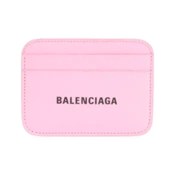 Balenciaga Cash Cow Leather Card Clip Card Holder Women's Pink