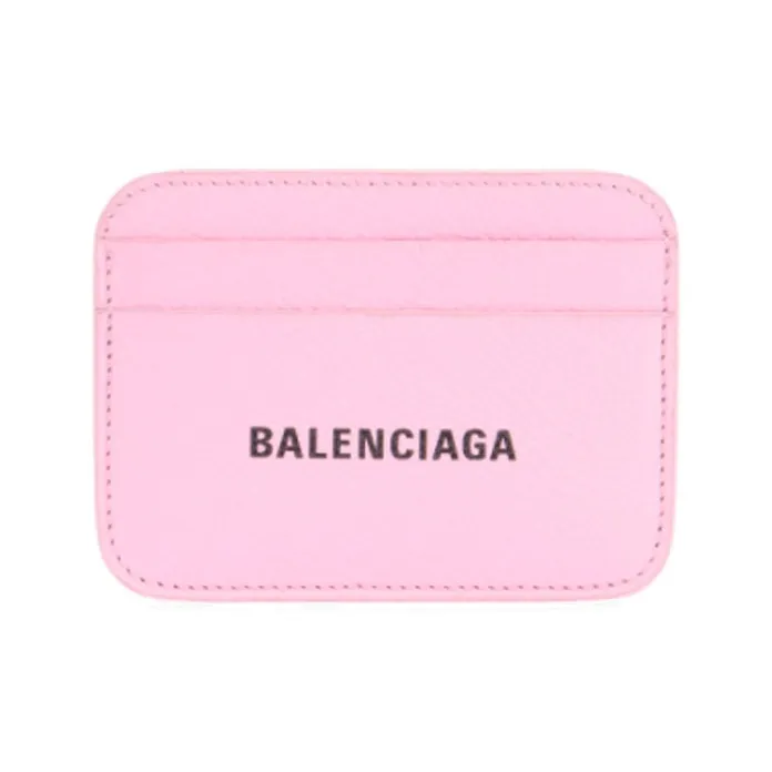 Balenciaga Cash Cow Leather Card Clip Card Holder Women's Pink-0