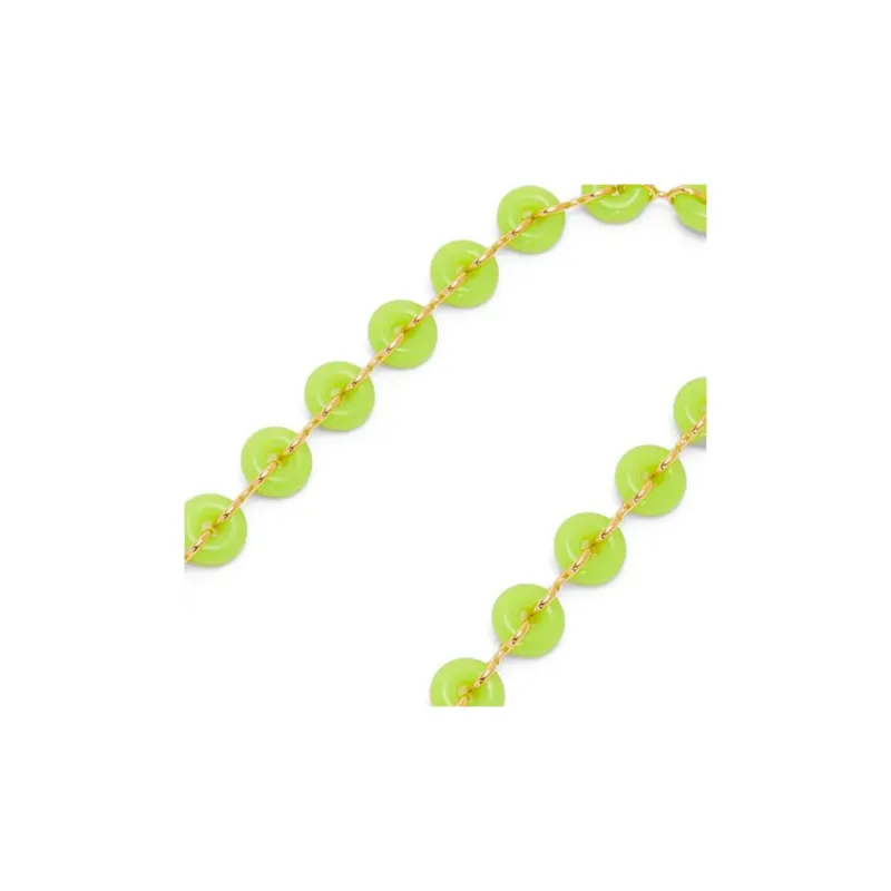 LOEWE Resin Bag Straps Women's Lime Green With Gold Accents-2