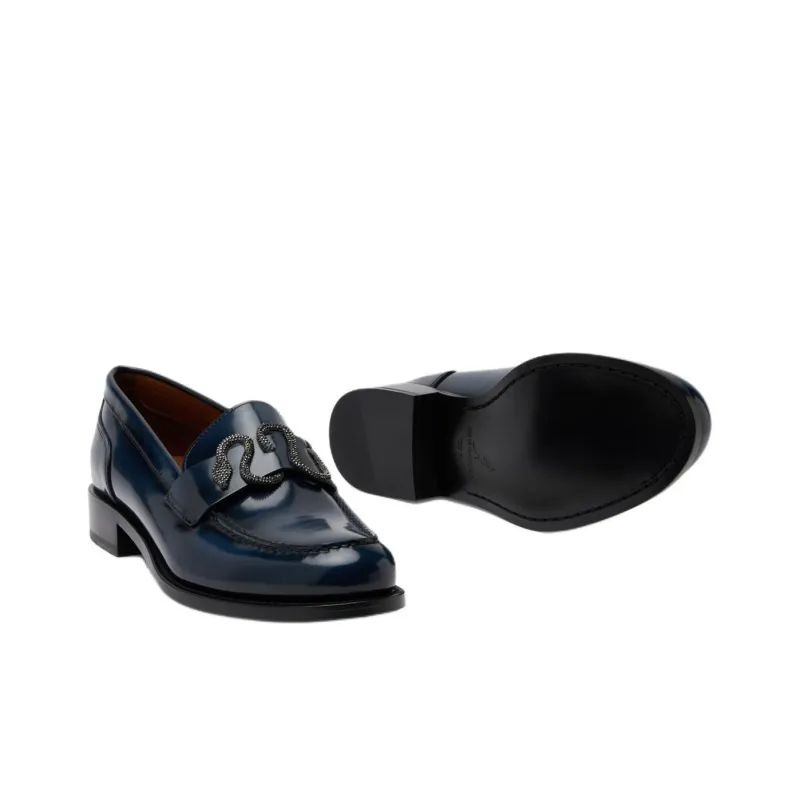 RENE CAOVILLA Morgana Loafers 2cm Women's Dark Blue-4