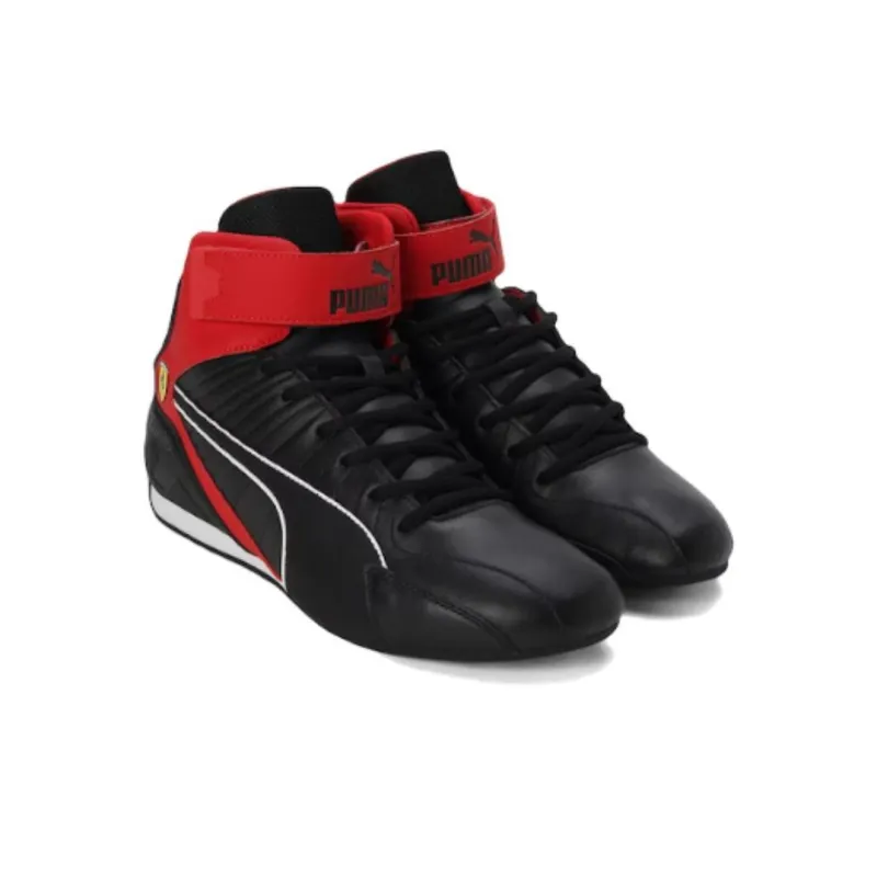 PUMA Scuderia Ferrari Cushioning, Wear Resistant Low Top Athletic Shoes Unisex Black Red-2