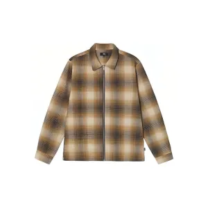 Stussy Jack Shadow Plaid Zip Shirt - POIZON