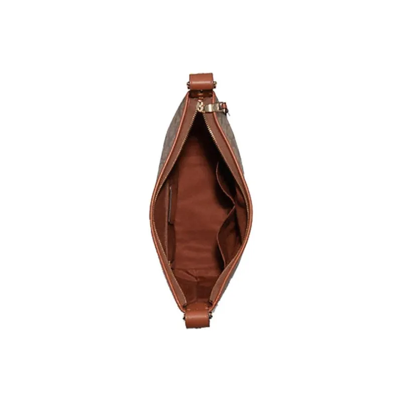 COACH Classic Monogram Canvas With Leather Shoulder Bag, Crossbody Bag Medium Size Women's Caramel Brown-4