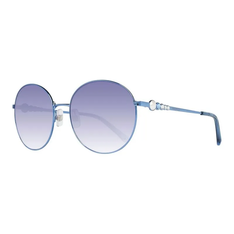 Swarovski Round Sunglasses Women's Blue-0