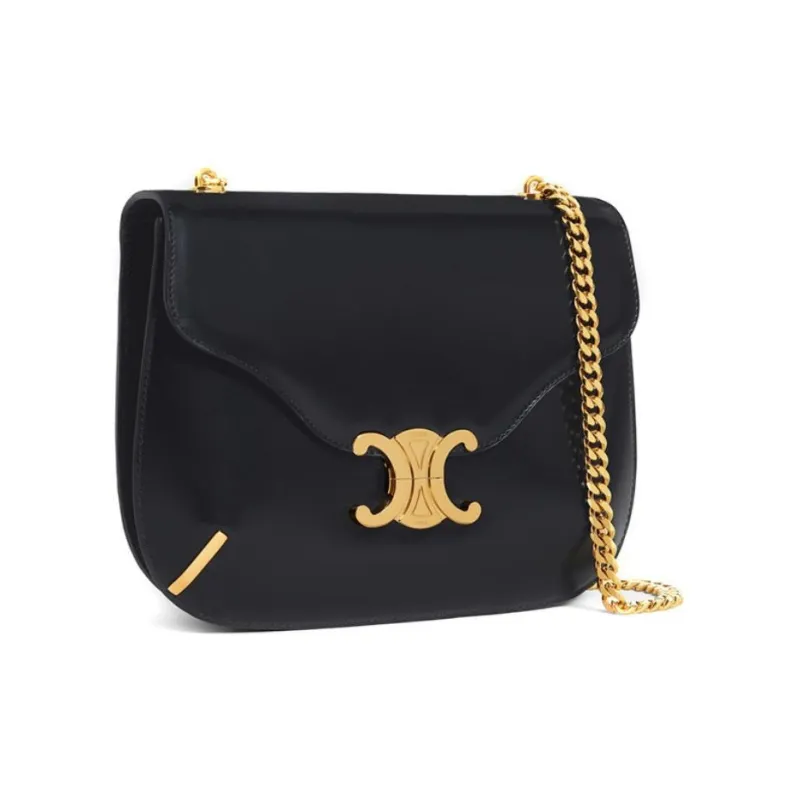 CELINE TriompheBesace Satin Calfskin Handbags Shoulder Bags Women's-2