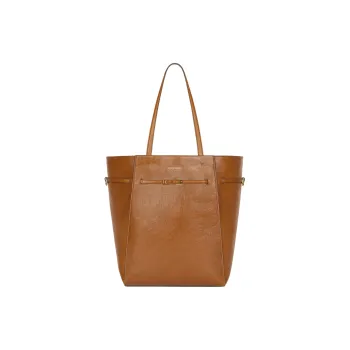 Givenchy Voyou Cracked Buffalo Leather Tote Bag, Shopping Bag, One Shoulder Handbag Medium Size Women's Tan