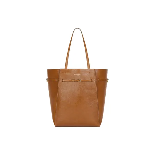 Givenchy Voyou Cracked Buffalo Leather Tote Bag, Shopping Bag, One Shoulder Handbag Medium Size Women's Tan