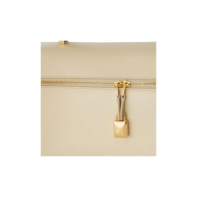 Loro Piana Extra Bag Cow Leather Shoulder Bag Crossbody Bag Handbag Women's White-5