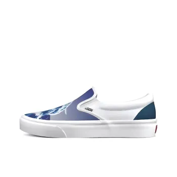 Vans Slip-on Anti-Slip And Wear-Resistant Breathable Low-Top Skateboard Shoes Unisex White Blue