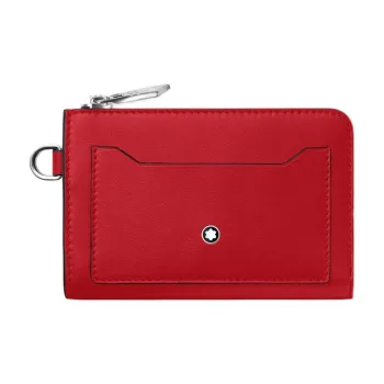 MONTBLANC Leather Card Holder Wallet Coin Purses Unisex Red