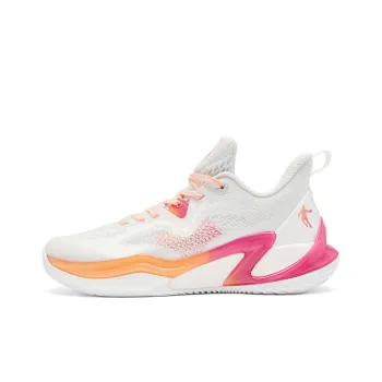 QIAODAN Wind Blade 4 Generation Basketball Shoes Men Low Top Jordan White Cantaloupe