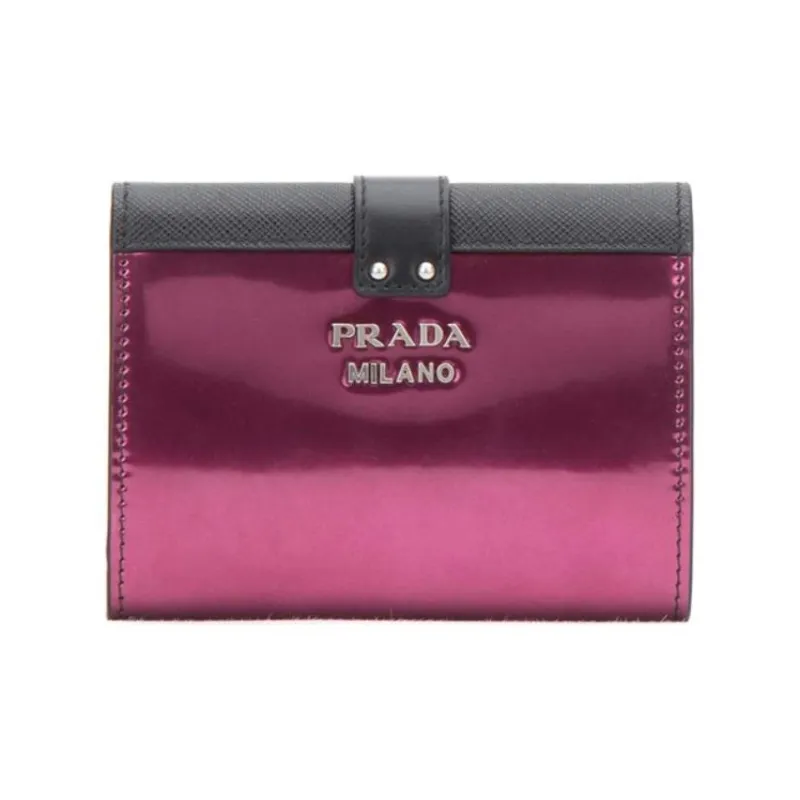 PRADA Cahier Cow Leather Small Square Bag Wallet Women's Red-2