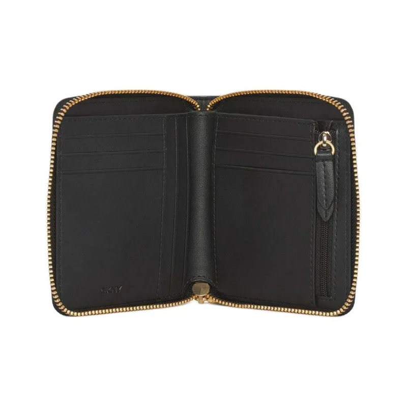 DKNY Leather Clutches Wallets Women's Black-1