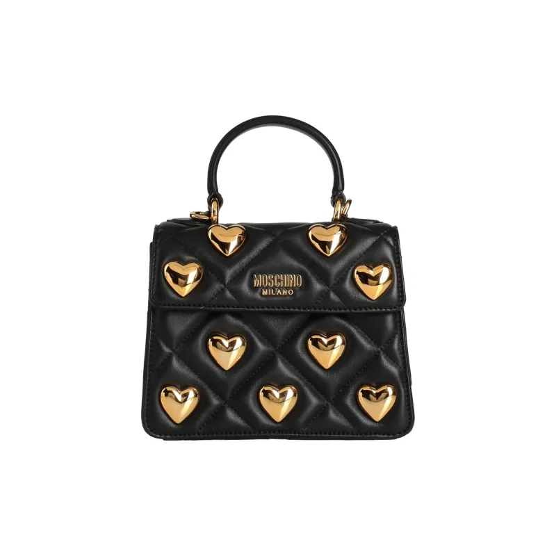 MOSCHINO Leather One Shoulder Handbags Small Size Women's Black-0