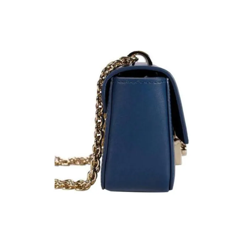 Furla Metropolis Collection Calfskin Small Square Bag Pig Nose Bag Shoulder Crossbody Bag Small Size Women's Dark Blue-2