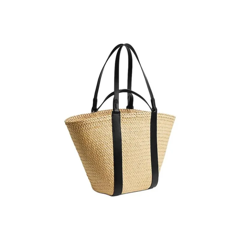 COACH Straw Cellulose Material One Shoulder Handbag Tubas Women's Natural-1