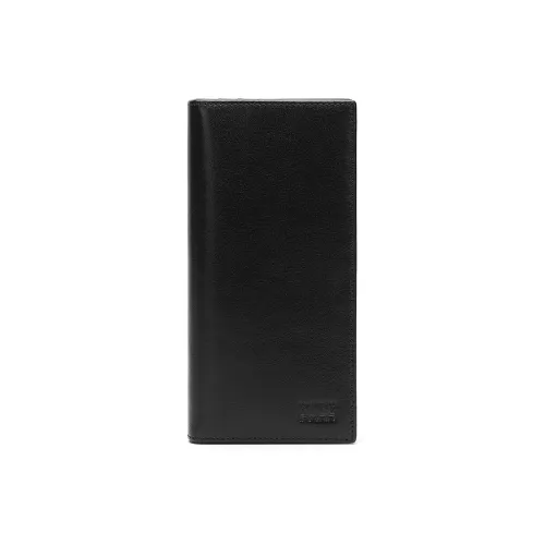 ELLE HOMME Cow Leather Money Clip Ticket Clip Wallet Men's Black
