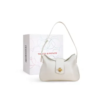 TOMATO&POTATO Cow Leather Shoulder Bag Regular Women's Ecru/Gray/Khaki
