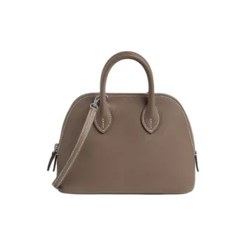 HERMES Bolide Evercolor Leather Bowling Bag Handbag Shoulder Bag Crossbody Bag Mini Unisex Elephant Gray