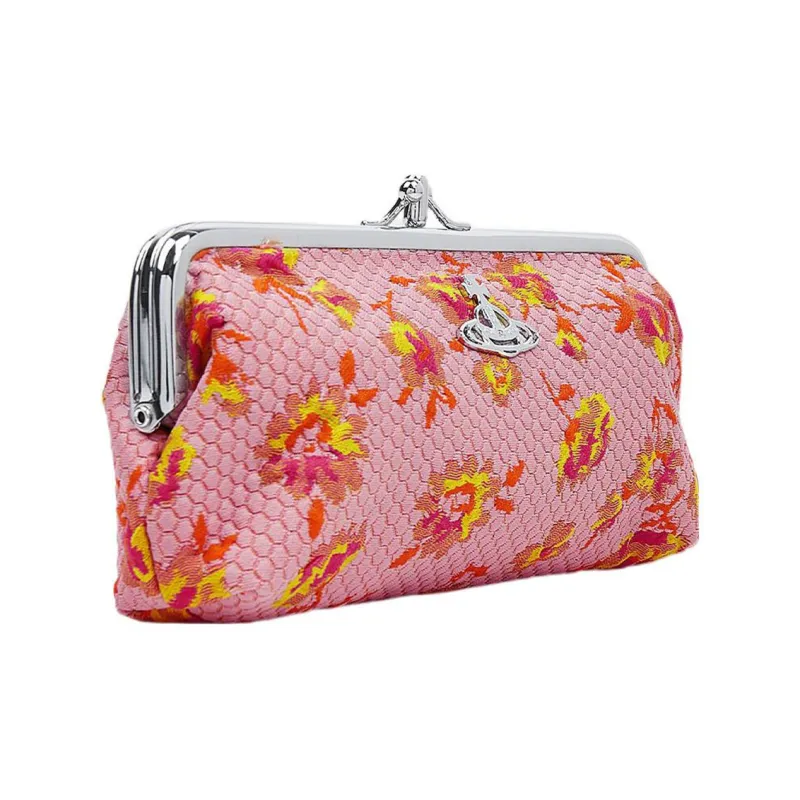 Vivienne Westwood Jacquard Fabric Wallet Women's Pink-2