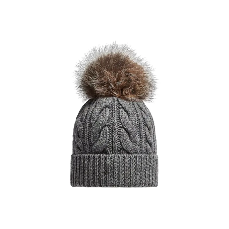 Moncler Wool Cashmere Blend Beanies Women's Gray-1