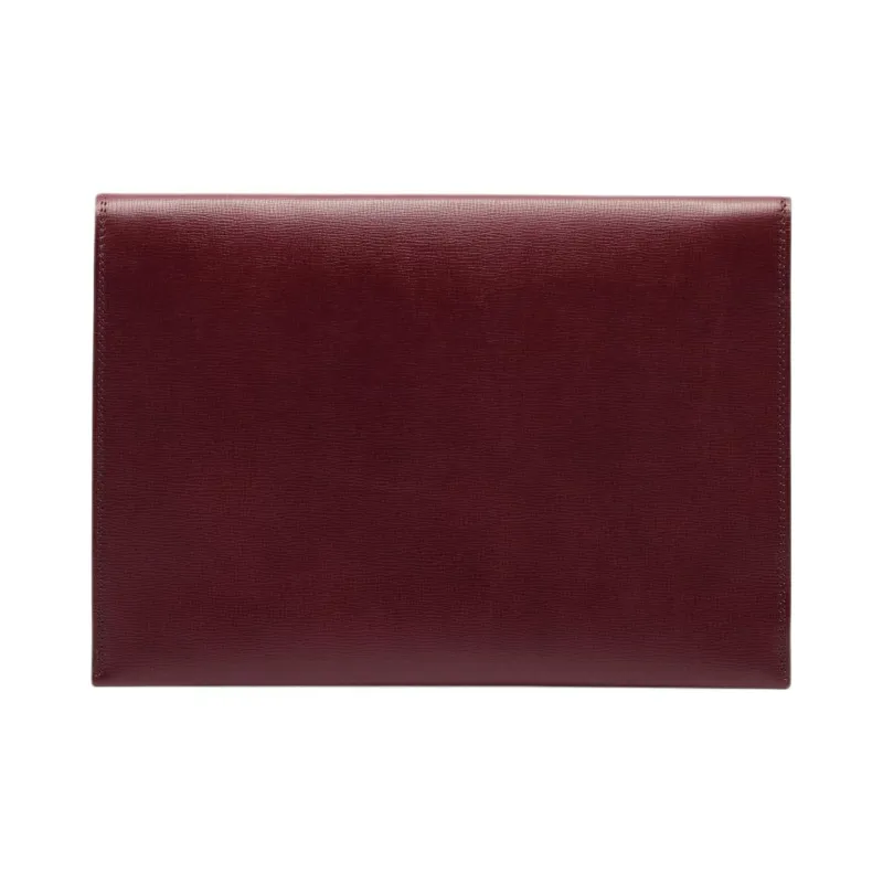 Delvau Opera Calf Grain Calfskin Clutch Women's Rosewood-2
